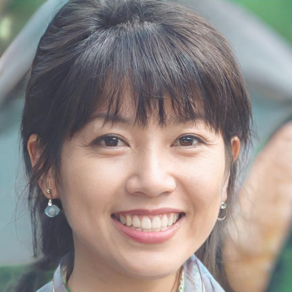 Portrait of happy client Nyx discussing her positive experience with our seasonal arrangements